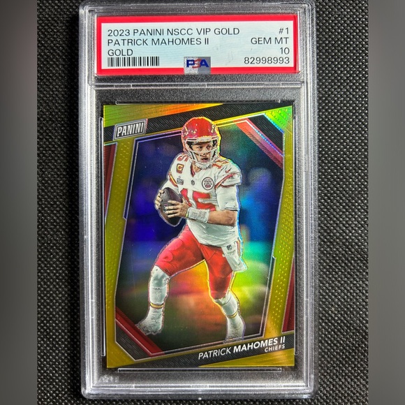 2023 Panini National VIP 1 Gold Prizm /10 SSP PATRICK MAHOMES II PSA 10 GEM MINT - Picture 1 of 3
